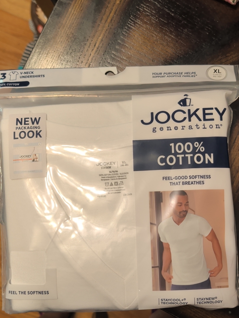 Jockey White V-Neck Short Sleeve Men's T-Shirt 3 Pack